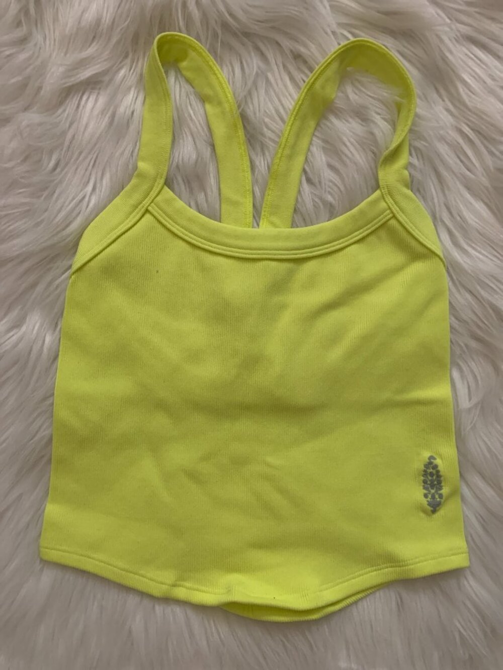 FREE PEOPLE MOVEMENT All Clear Solid Cami in Neon Lime Sz MED/LARGE